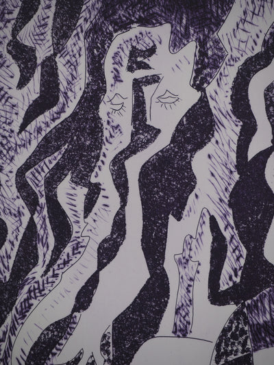 André MASSON : Composition violette, Gravure originale (photo de détail 4) - Crédit photo : Galerie Art.Paris