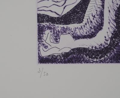 André MASSON : Composition violette, Gravure originale (photo de détail 6) - Crédit photo : Galerie Art.Paris