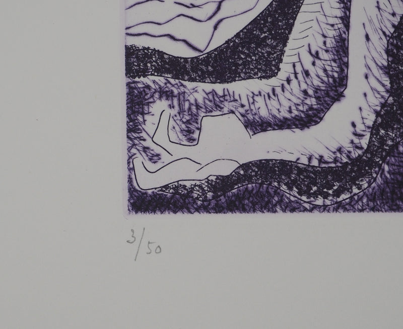 André MASSON : Composition violette, Gravure originale (photo de détail 6) - Crédit photo : Galerie Art.Paris
