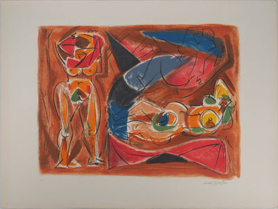 André MASSON : Les trois nus, Lithographie originale (vue générale) - Crédit photo : Galerie Art.Paris
