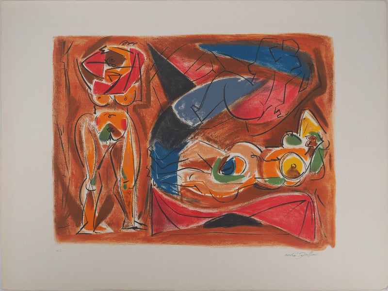 André MASSON : Les trois nus, Lithographie originale (vue générale) - Crédit photo : Galerie Art.Paris