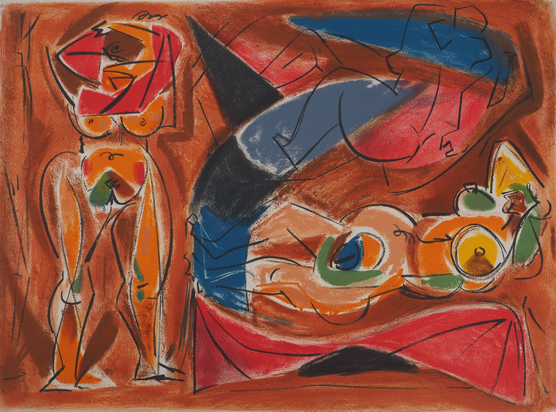 André MASSON : Les trois nus, Lithographie originale (photo de détail 3) - Crédit photo : Galerie Art.Paris