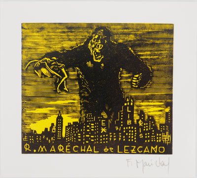 François MARECHAL : King Kong, Gravure sur bois originale (vue générale) - Crédit photo : Galerie Art.Paris