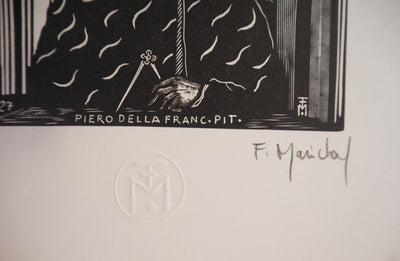 François MARECHAL : Piero della Francesca, Gravure sur bois originale (photo de détail 2) - Crédit photo : Galerie Art.Paris