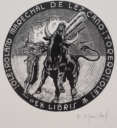 François MARECHAL : Scène de tauromachie, Gravure sur bois originale (photo de détail 3) - Crédit photo : Galerie Art.Paris