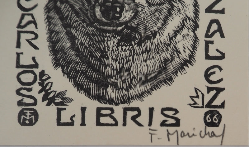 François MARECHAL : Le loup, Gravure sur bois originale (photo de détail 2) - Crédit photo : Galerie Art.Paris