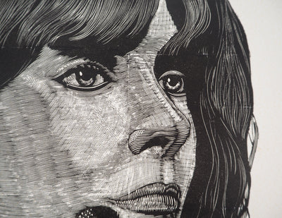 François MARECHAL : Femme aux sept visages, Gravure sur bois originale (photo de détail 5) - Crédit photo : Galerie Art.Paris