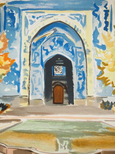 Yves BRAYER : Iran : La grande mosquée d'Ispaha, Lithographie originale (photo de détail 4) - Crédit photo : Galerie Art.Paris