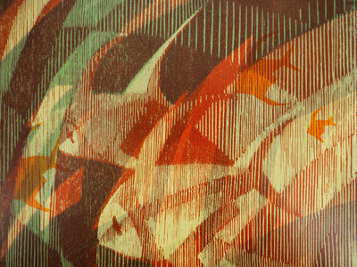 Tiennick KEREVEL : Poissons en transparence , Gravure sur bois originale (photo de détail 5) - Crédit photo : Galerie Art.Paris