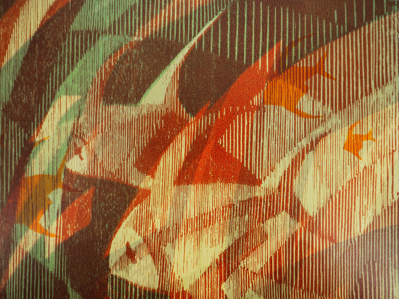 Tiennick KEREVEL : Poissons en transparence , Gravure sur bois originale (photo de détail 5) - Crédit photo : Galerie Art.Paris