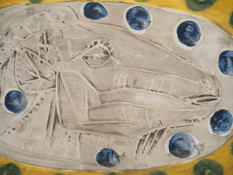 Pablo PICASSO : Tête de chèvre de profil, Céramique originale Madoura