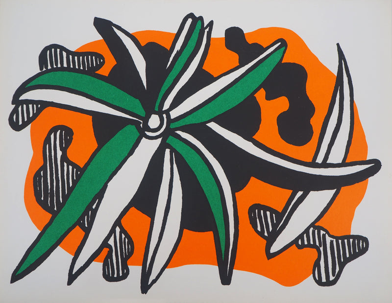 Fernand LEGER : La fleur, Lithographie originale (vue générale) - Crédit photo : Galerie Art.Paris