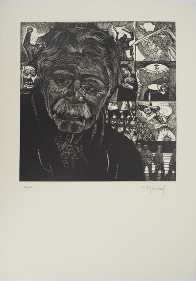 François MARECHAL : Le vieux révolutionnaire, Gravure sur bois originale (photo de détail 3) - Crédit photo : Galerie Art.Paris