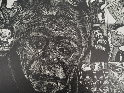 François MARECHAL : Le vieux révolutionnaire, Gravure sur bois originale (photo de détail 4) - Crédit photo : Galerie Art.Paris