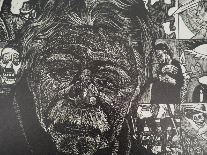 François MARECHAL : Le vieux révolutionnaire, Gravure sur bois originale (photo de détail 4) - Crédit photo : Galerie Art.Paris