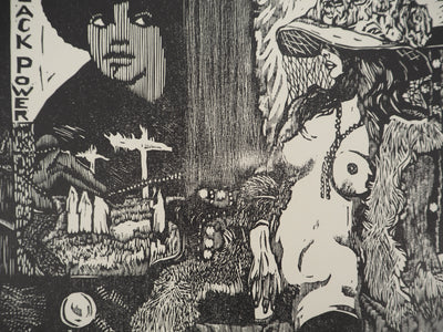 François MARECHAL : Black Power, Gravure sur bois originale (photo de détail 4) - Crédit photo : Galerie Art.Paris