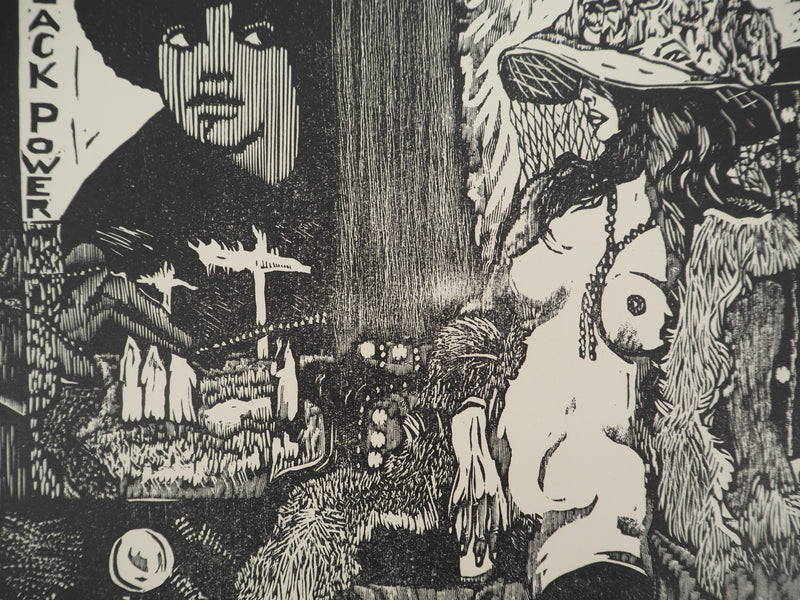 François MARECHAL : Black Power, Gravure sur bois originale (photo de détail 4) - Crédit photo : Galerie Art.Paris