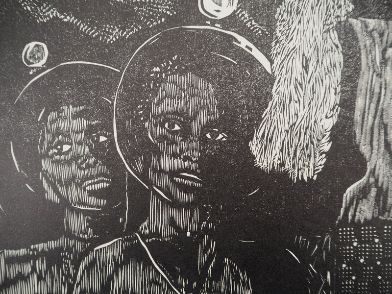 François MARECHAL : Black Power, Gravure sur bois originale (photo de détail 5) - Crédit photo : Galerie Art.Paris