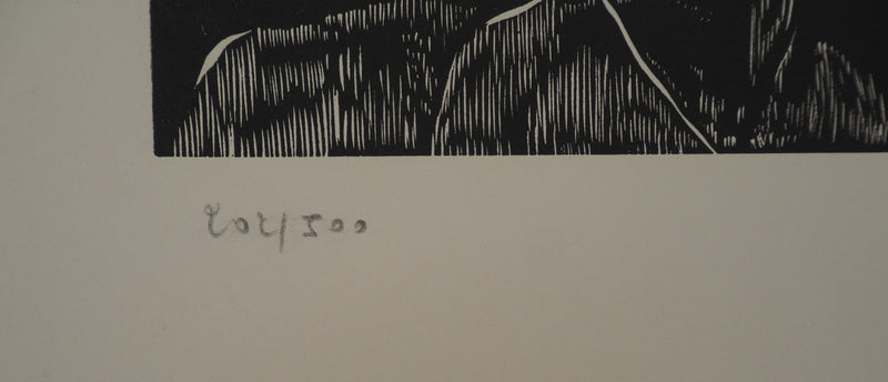 François MARECHAL : Black Power, Gravure sur bois originale (photo de détail 6) - Crédit photo : Galerie Art.Paris
