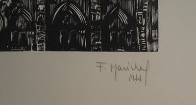 François MARECHAL : La gargouille de Notre Dame, Gravure sur bois originale (photo de détail 6) - Crédit photo : Galerie Art.Paris