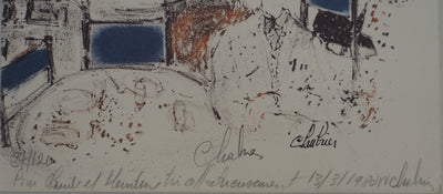 Nathalie CHABRIER : Restaurant à Neuilly, Lithographie originale (photo de détail 4) - Crédit photo : Galerie Art.Paris