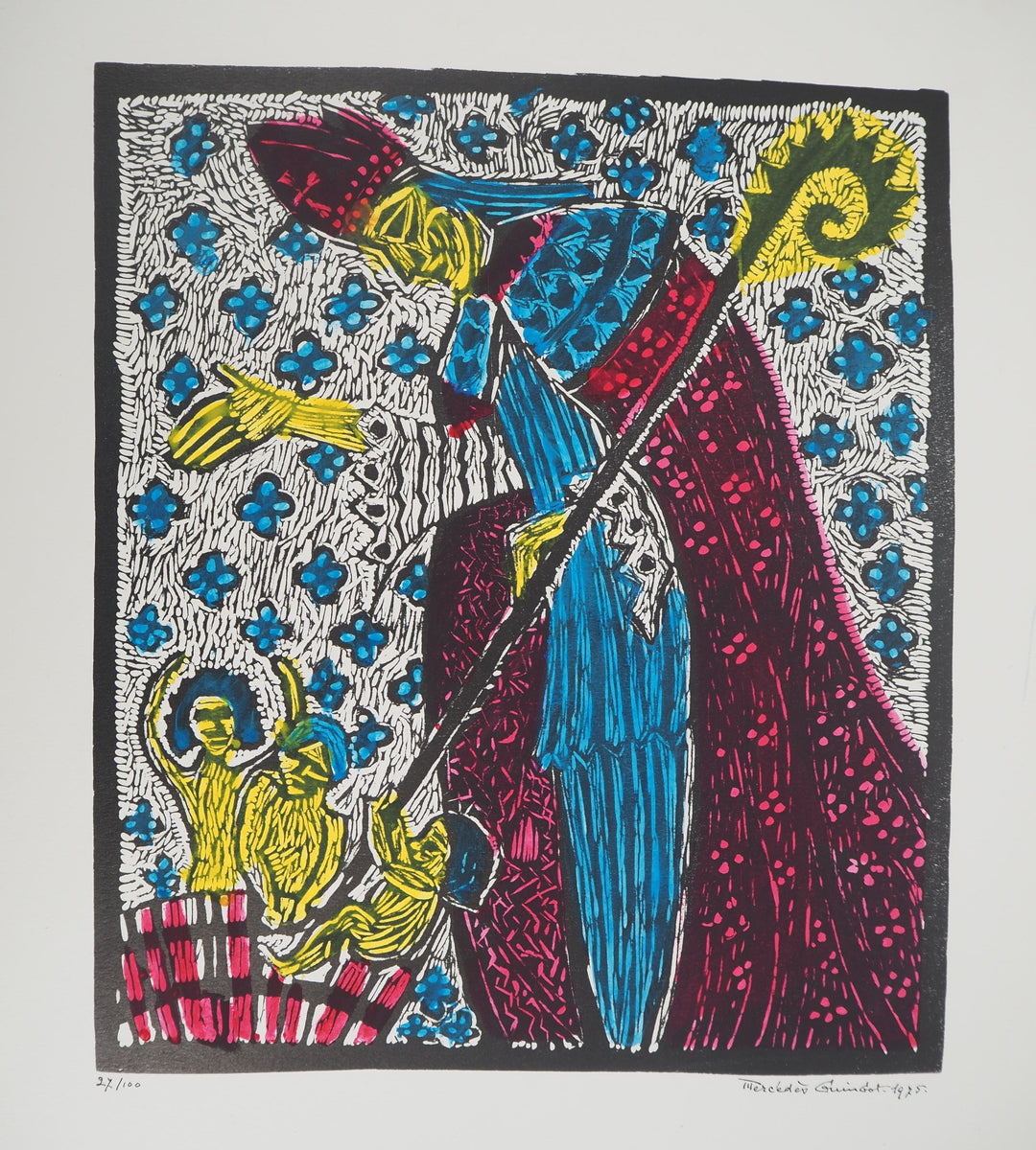 Gravure Originale Signée Mercédès Guingot - 