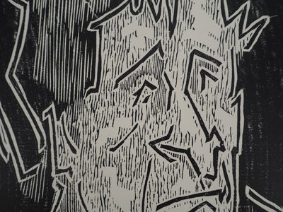 Monique LAVALLEE : Homme au bonnet, Gravure sur bois originale (photo de détail 4) - Crédit photo : Galerie Art.Paris