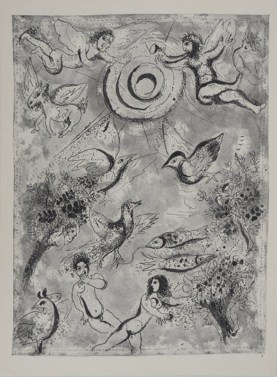 Marc CHAGALL : La créatio, Héliogravure originale (vue générale) - Crédit photo : Galerie Art.Paris