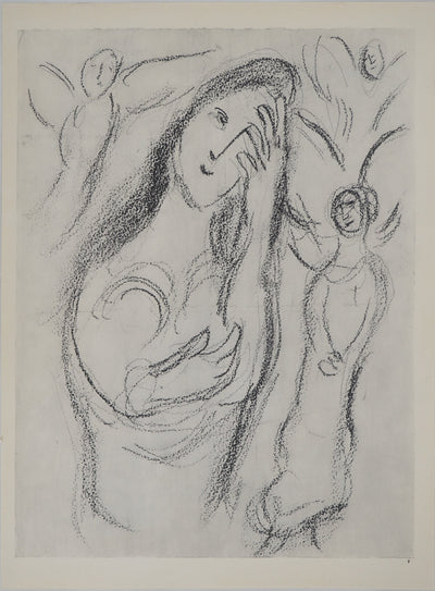 Marc CHAGALL : Sara et les ange, Héliogravure originale (vue générale) - Crédit photo : Galerie Art.Paris