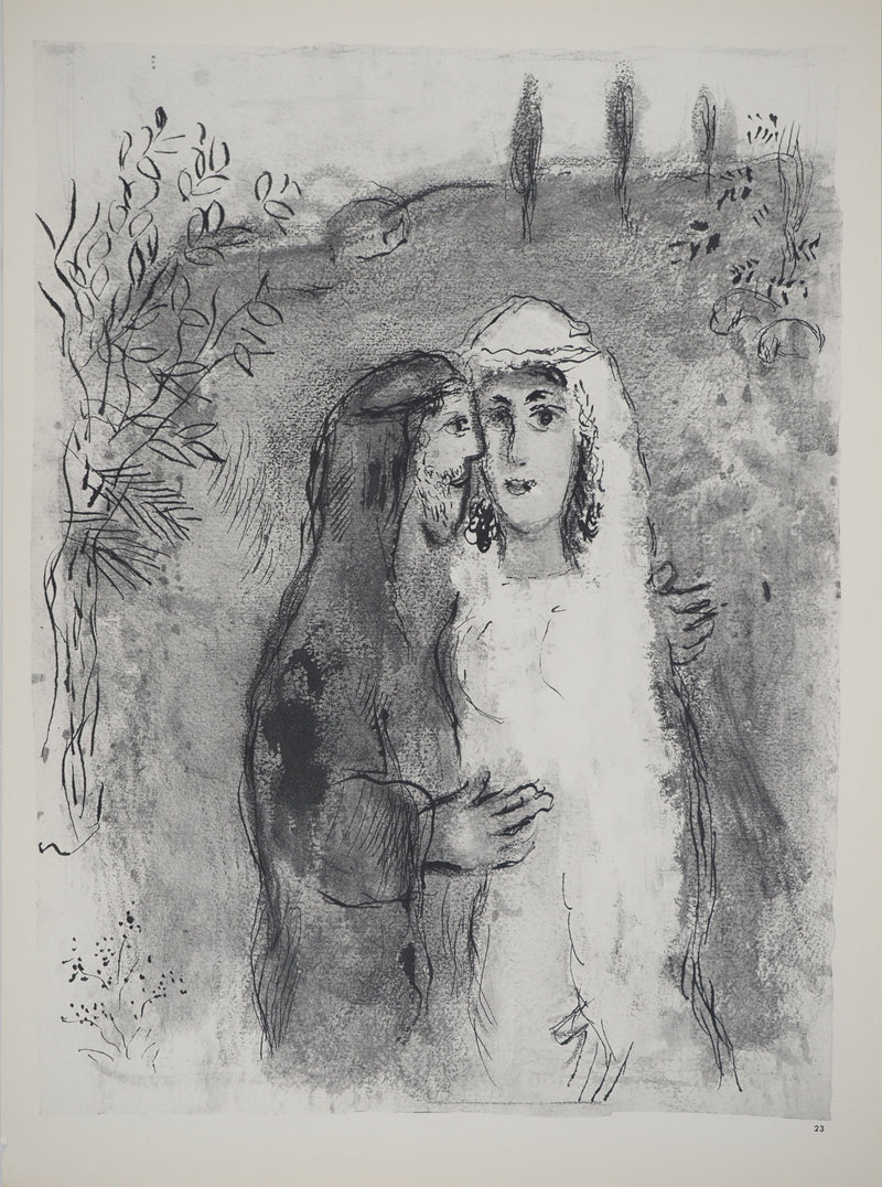 Marc CHAGALL : Le mariage bucolique : Rachel et Jaco, Héliogravure originale (vue générale) - Crédit photo : Galerie Art.Paris