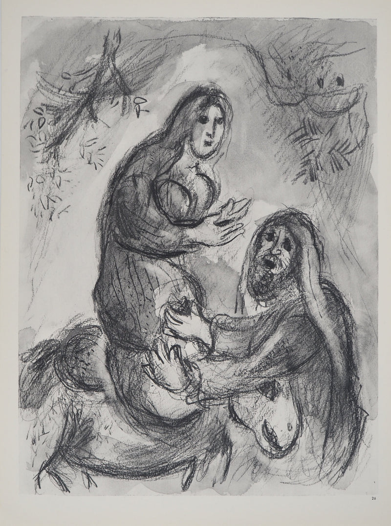 Marc CHAGALL : Le jeune couple : Rachel et Jac, Héliogravure originale (vue générale) - Crédit photo : Galerie Art.Paris