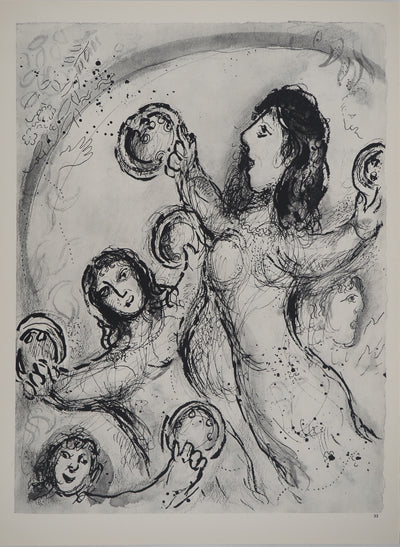 Marc CHAGALL : La danse des tambourins : Marie la prophétess, Héliogravure originale (vue générale) - Crédit photo : Galerie Art.Paris