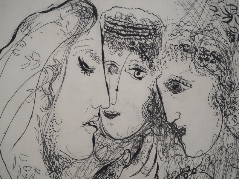 Marc CHAGALL : Trois visages féminins : Noémi et ses fille, Héliogravure originale (photo de détail 2) - Crédit photo : Galerie Art.Paris