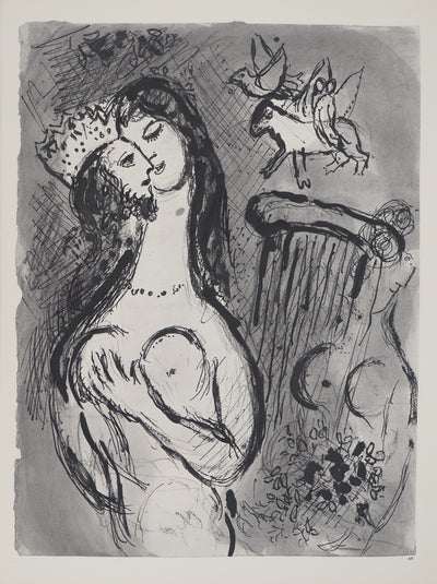 Marc CHAGALL : Cantique des cantiques : Le roi David et son épouse,, Héliogravure originale (vue générale) - Crédit photo : Galerie Art.Paris