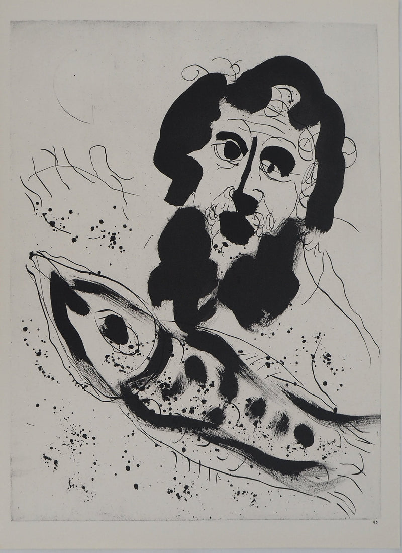 Marc CHAGALL : Jonas et le poisson, Héliogravure originale (vue générale) - Crédit photo : Galerie Art.Paris