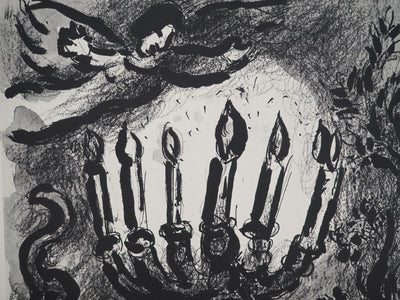 Marc CHAGALL : La tête à la Menorah (Le chandelier de Zacharie), Héliogravure originale (photo de détail 3) - Crédit photo : Galerie Art.Paris