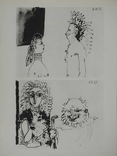 Pablo PICASSO : Les déguisements, Héliogravure originale (vue générale) - Crédit photo : Galerie Art.Paris