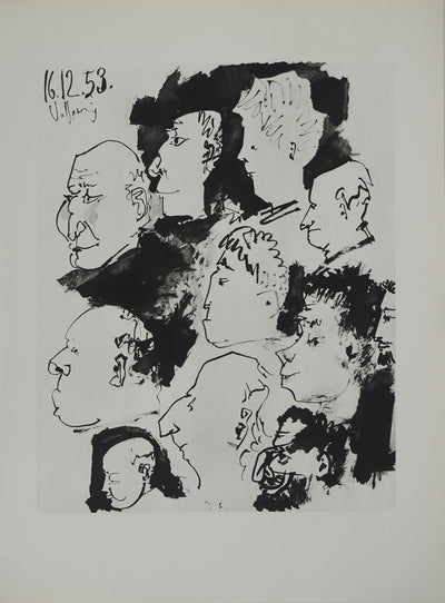 Pablo PICASSO : Les spectateurs au théâtre, Héliogravure originale (vue générale) - Crédit photo : Galerie Art.Paris