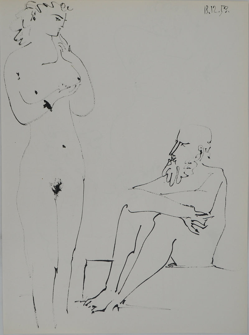 Pablo PICASSO : Grand nu et homme assi, Héliogravure originale (vue générale) - Crédit photo : Galerie Art.Paris