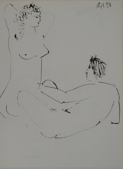 Pablo PICASSO : Les amants sur l'herbe, Héliogravure originale (vue générale) - Crédit photo : Galerie Art.Paris