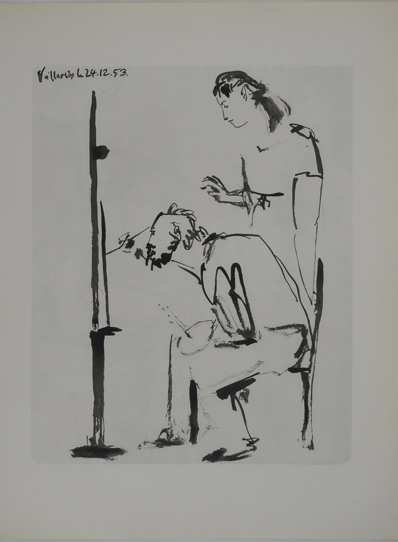 Pablo PICASSO : Le peintre à Vallauris, Héliogravure originale (vue générale) - Crédit photo : Galerie Art.Paris