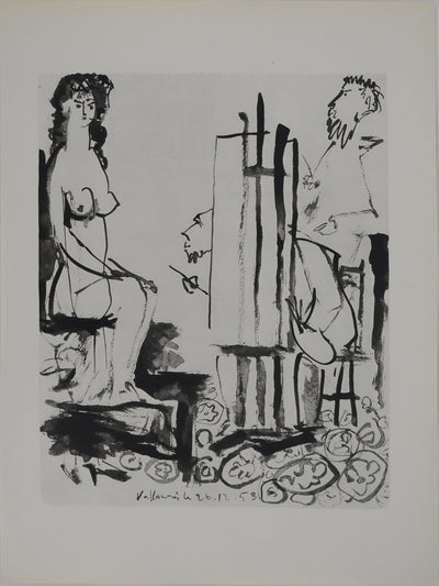 Pablo PICASSO : Le modèle sur l'estrade, Héliogravure originale (vue générale) - Crédit photo : Galerie Art.Paris