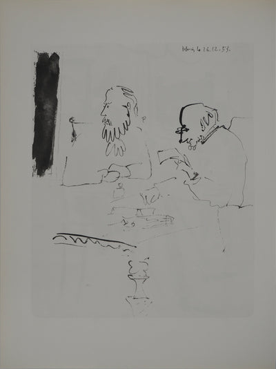 Pablo PICASSO : Les deux amis dans l'atelier, Héliogravure originale (vue générale) - Crédit photo : Galerie Art.Paris