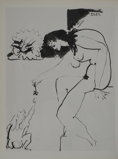 Pablo PICASSO : La femme nue au petit singe, Héliogravure originale (vue générale) - Crédit photo : Galerie Art.Paris