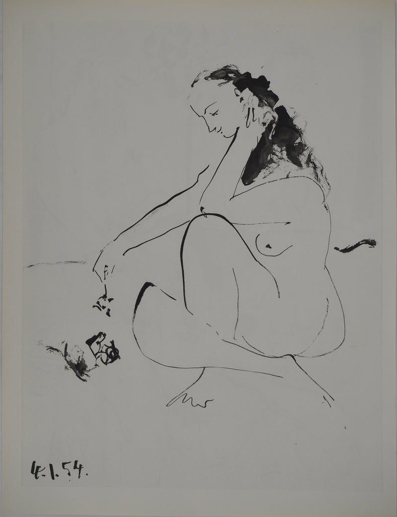 Pablo PICASSO : La jeune fille à la fleur, Héliogravure originale (vue générale) - Crédit photo : Galerie Art.Paris