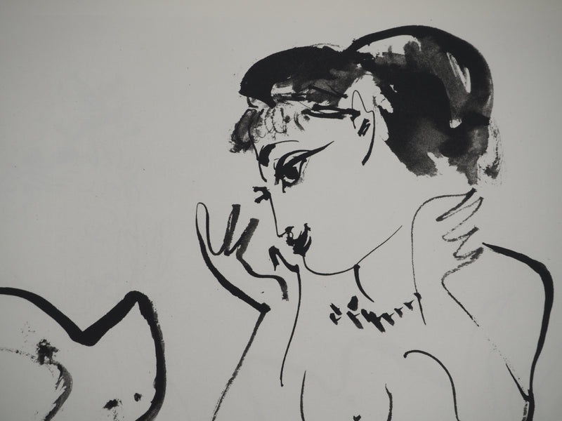 Pablo PICASSO : La jeune femme surprise par un ange, Héliogravure originale (photo de détail 6) - Crédit photo : Galerie Art.Paris