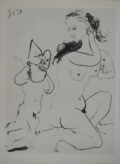 Pablo PICASSO : Cupidon et vénus, Héliogravure originale (vue générale) - Crédit photo : Galerie Art.Paris