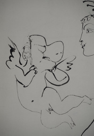 Pablo PICASSO : Muse tourmentée par un ange, Héliogravure originale (photo de détail 3) - Crédit photo : Galerie Art.Paris