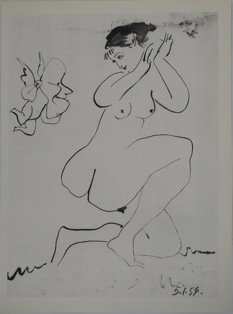 Pablo PICASSO : Cupidon séduisant une jeune fille, Héliogravure originale (vue générale) - Crédit photo : Galerie Art.Paris