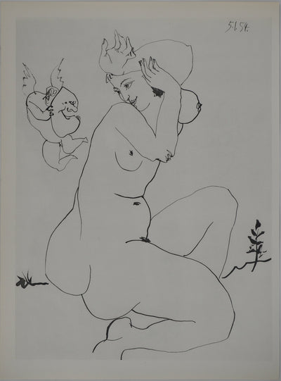 Pablo PICASSO : L'amour masqué, Héliogravure originale (photo de détail 4) - Crédit photo : Galerie Art.Paris